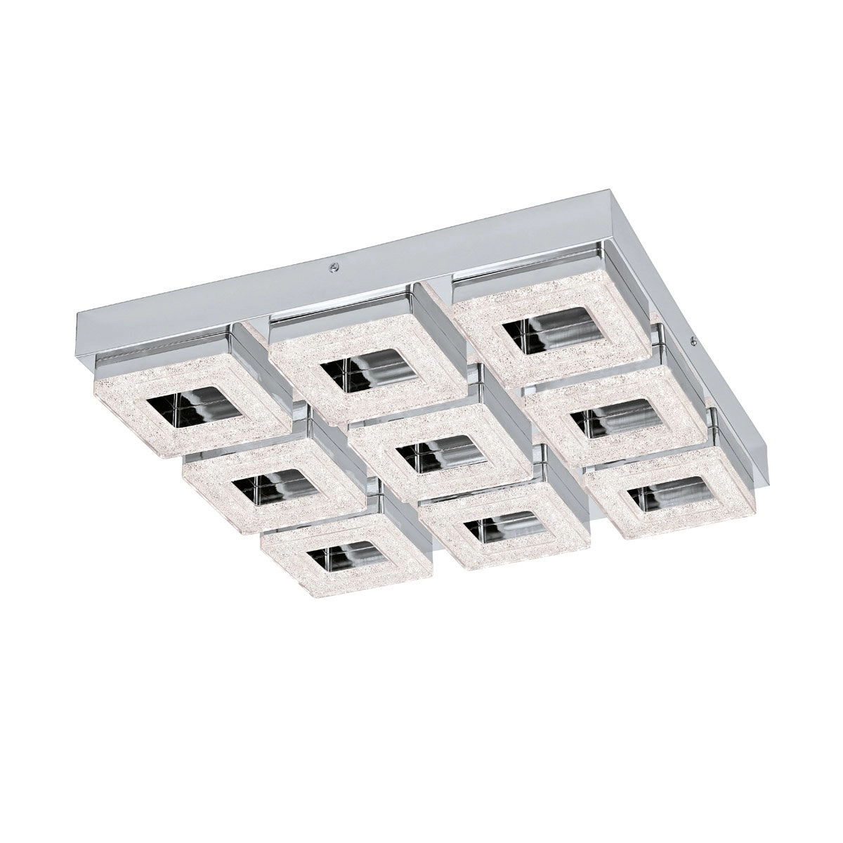 LED plafonnier Fradelo 9x4w - 3000K - 44cm chromé avec cristal