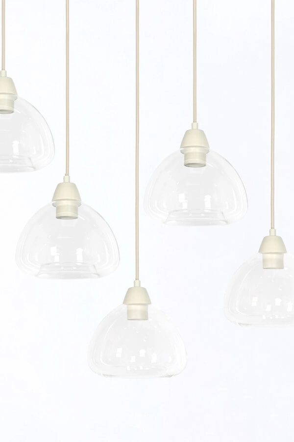 Suspension 10 lumières Bisho motif crème 120cm Light & Living 8717807743338