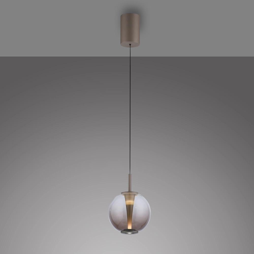 Suspension LED Pure Infinity avec verre ambré - Ø 18cm Paul Neuhaus 4012248399040