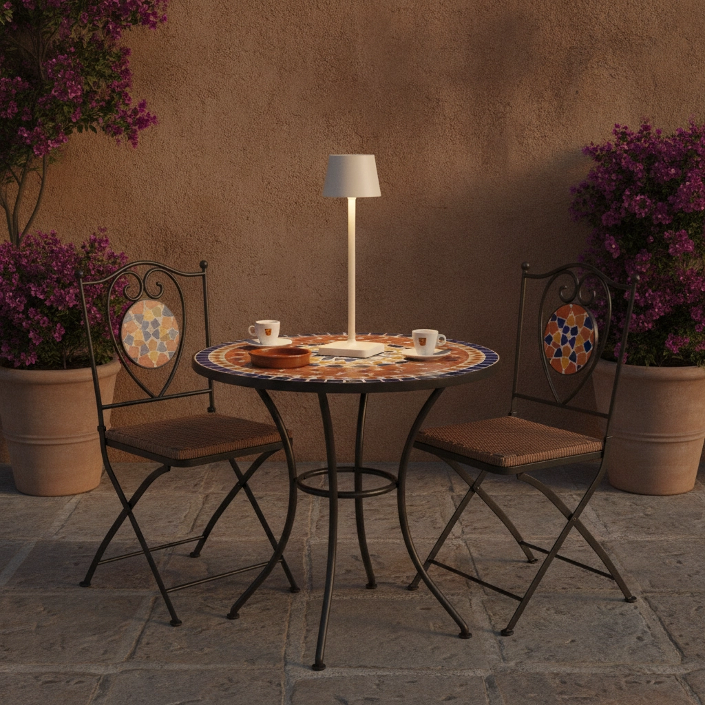 Lampe de table rechargeable Deck blanc