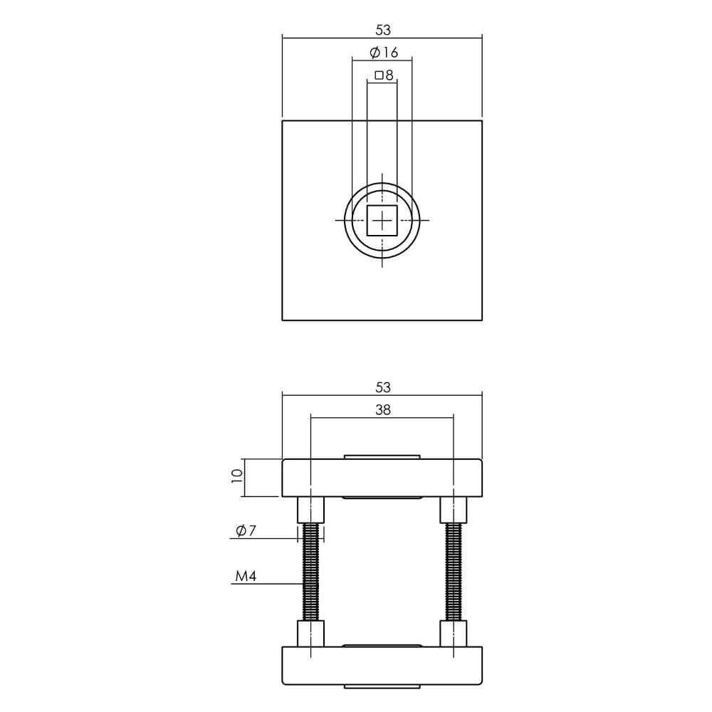 Quincaillerie de porte dérobée Jura Carré en laiton culbuté Intersteel 8714186696811