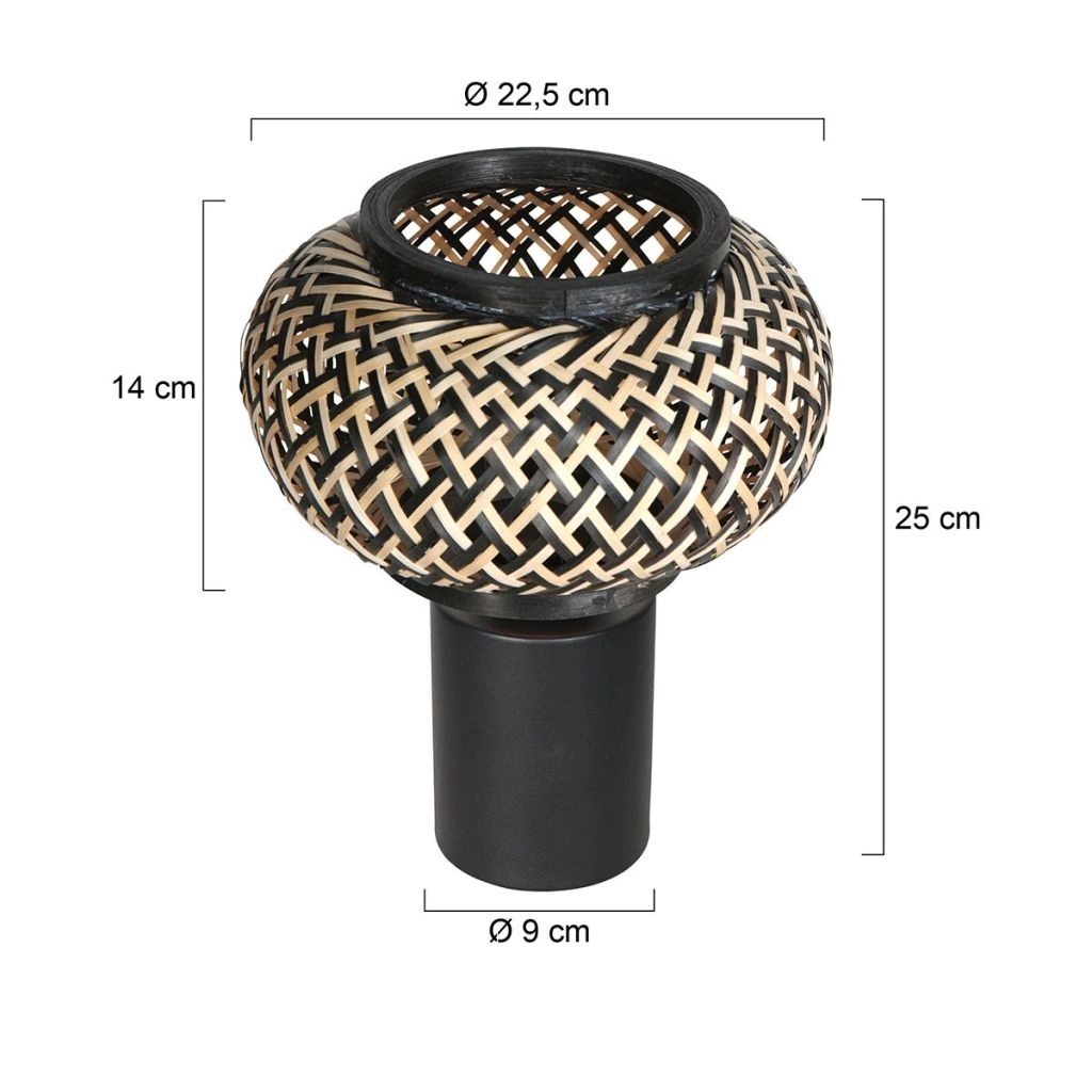 Lampe de table Nox Light avec une teinte en bambou Ø22,5 cm Steinhauer 8712746182927