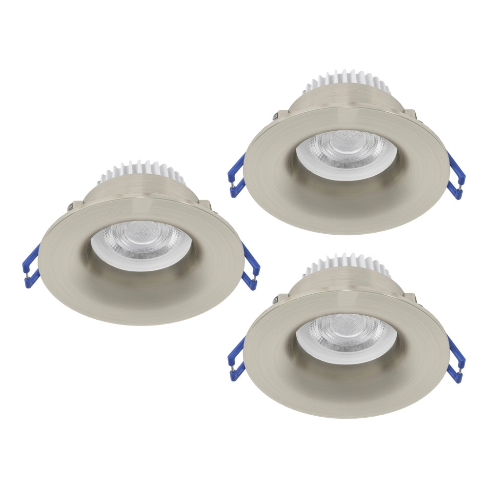 Lot de 3 spots encastrés Salabate nickel Ø 8.8cm IP65 Lot de 3 spots encastrés Salabate nickel Ø 8.8cm IP65