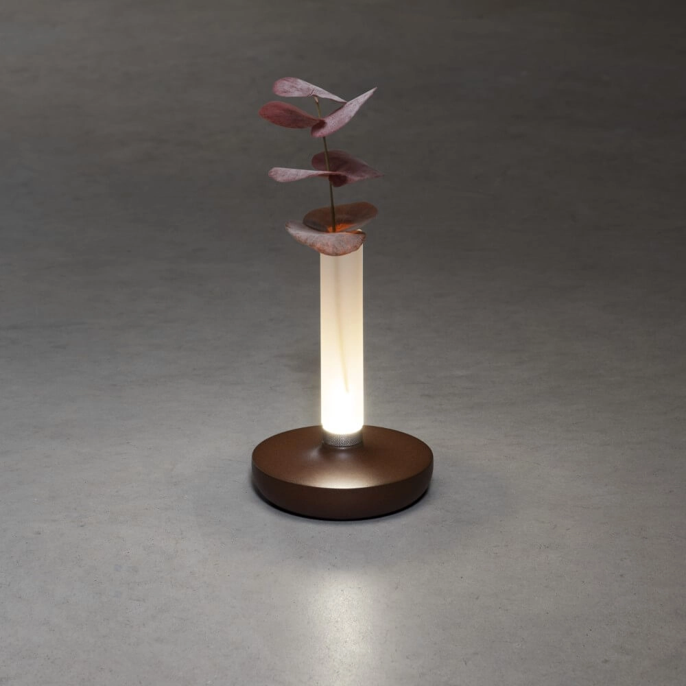 Lampe de table rechargeable Biarritz brun rouille KonstSmide 7318308279732
