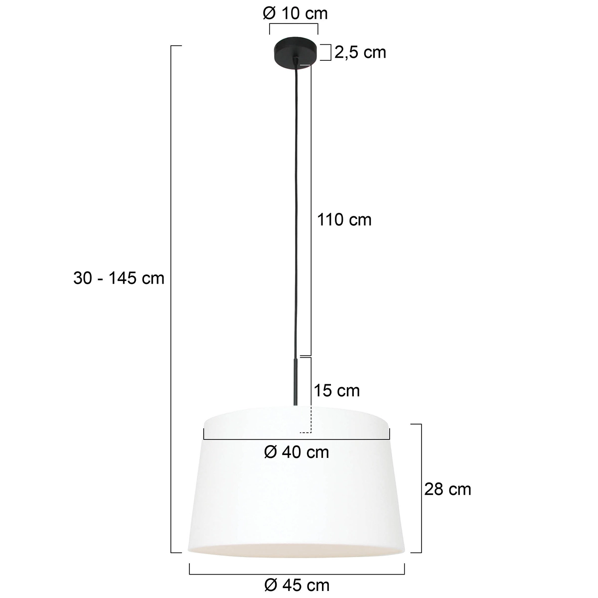 Lampe suspendue Sparkled Ø 45cm lin blanc Steinhauer 8712746146608