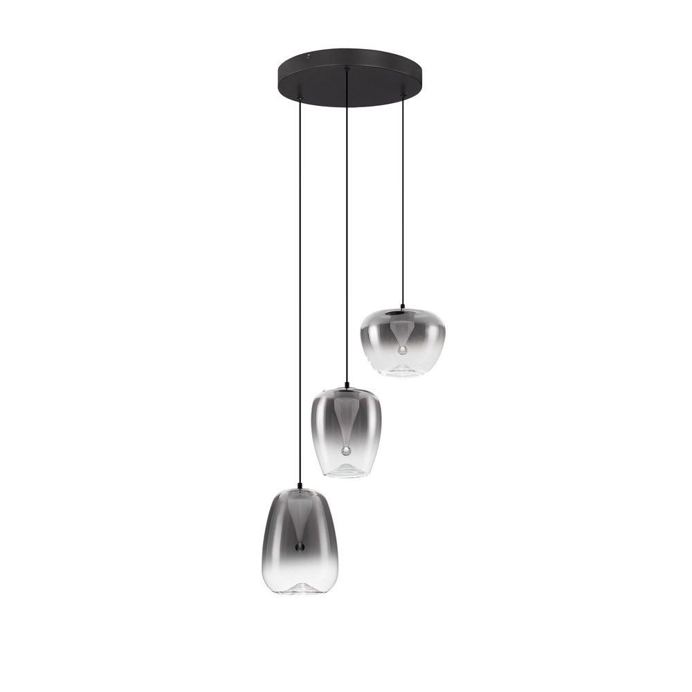 Suspension design Oblo Verre fumé à 3 lumières Lyora 5212017474124