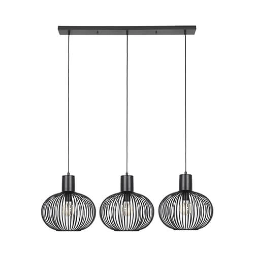 Lampe suspendue pour salle à manger Gila 3 lumières - noir Trio 4017807617573