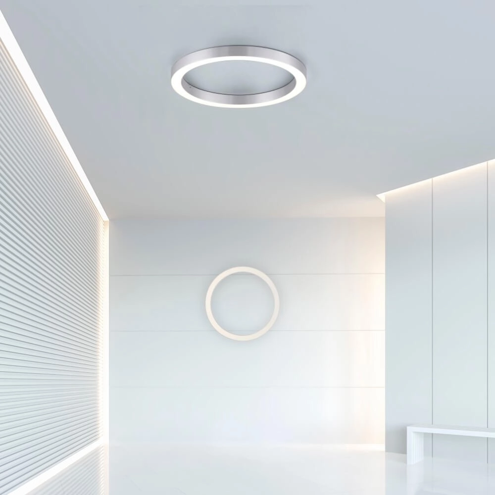 Lampadaire rond Pure Lines Round Ø 50cm en aluminium Paul Neuhaus 4012248375860