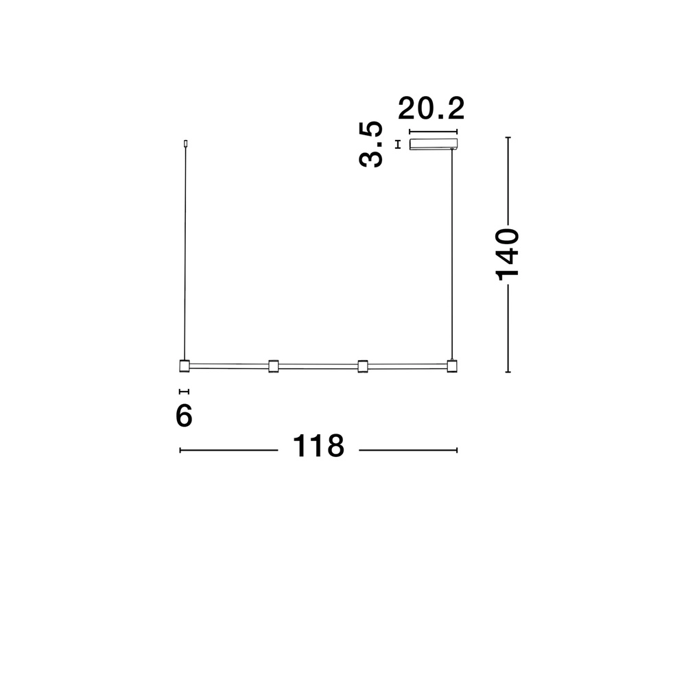 Suspension design Puize 4 lumières noir Lyora 5212017448583