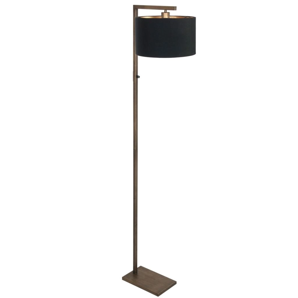 Lampe sur pied en bronze Stang avec capuche noire Steinhauer 8712746189698