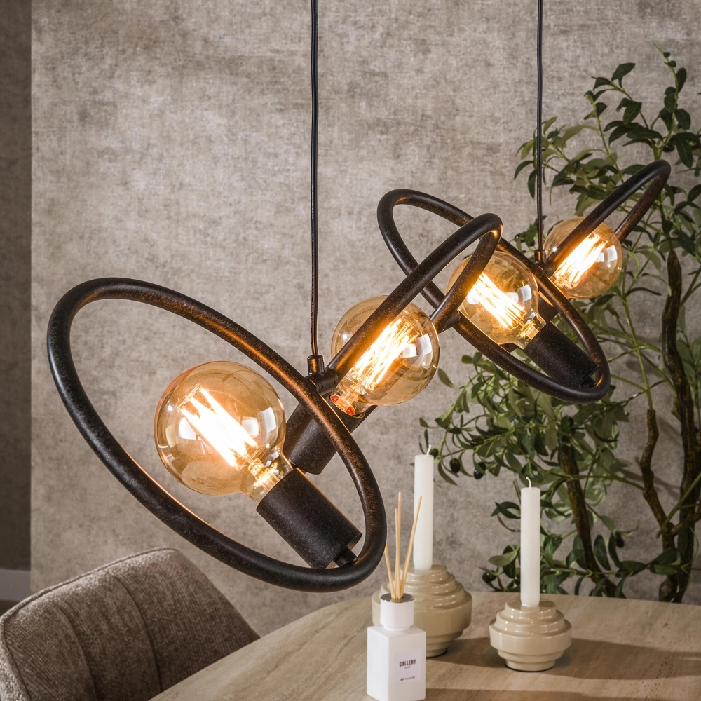 Lampe pendante de conception Loop noir - 4x E27 Lyora 8716803511057