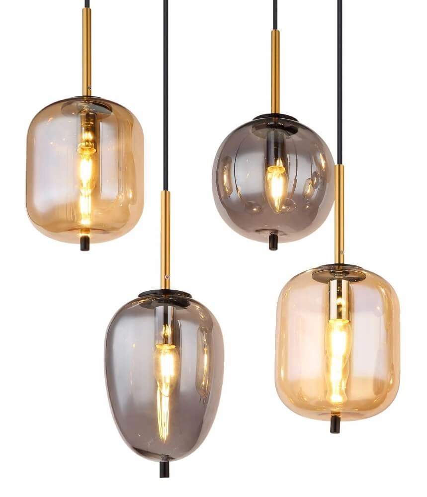 Lampe suspendue 8 lumières Blacky noir Globo 9007371443703