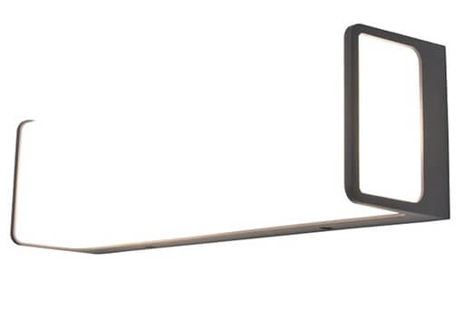 Applique murale anthracite Doblo rectangulaire
