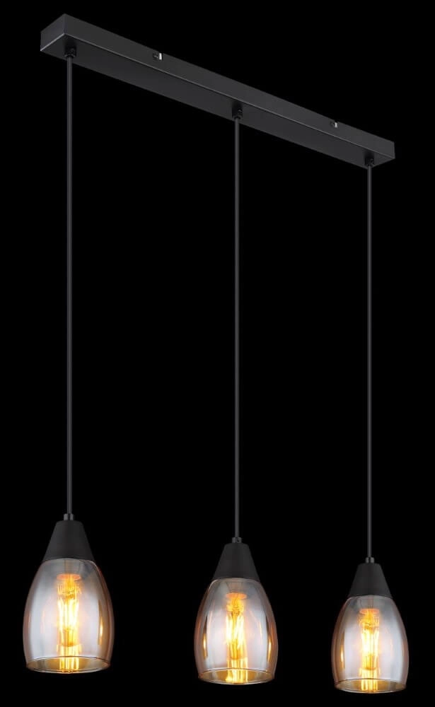Lampe suspendue 3 lumières Reid verre ambré Globo 9007371438730