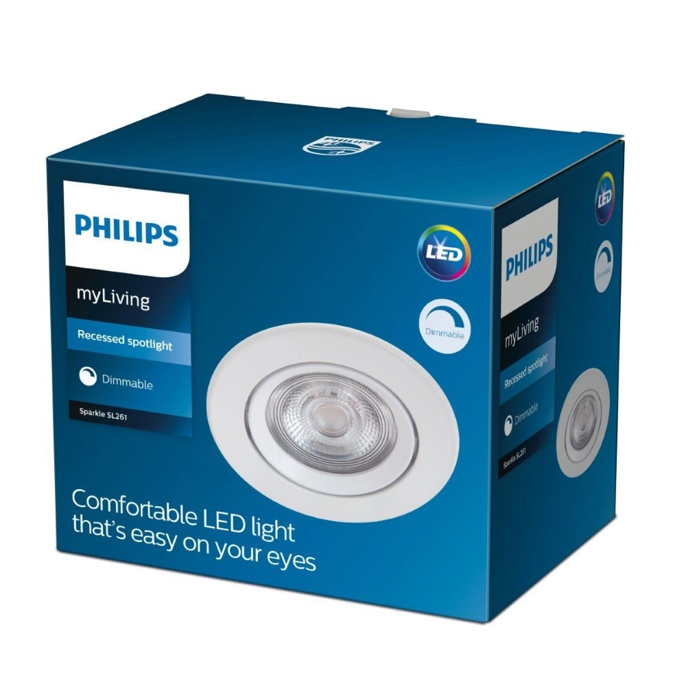 Spot LED Sparkle 5w - 2700K - 8,5cm blanc Philips 8718699755607
