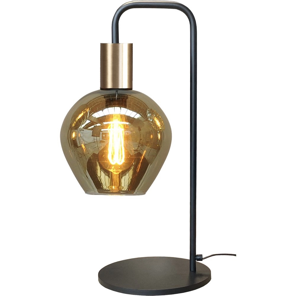 Verre de lampe de table Bounty noir et or