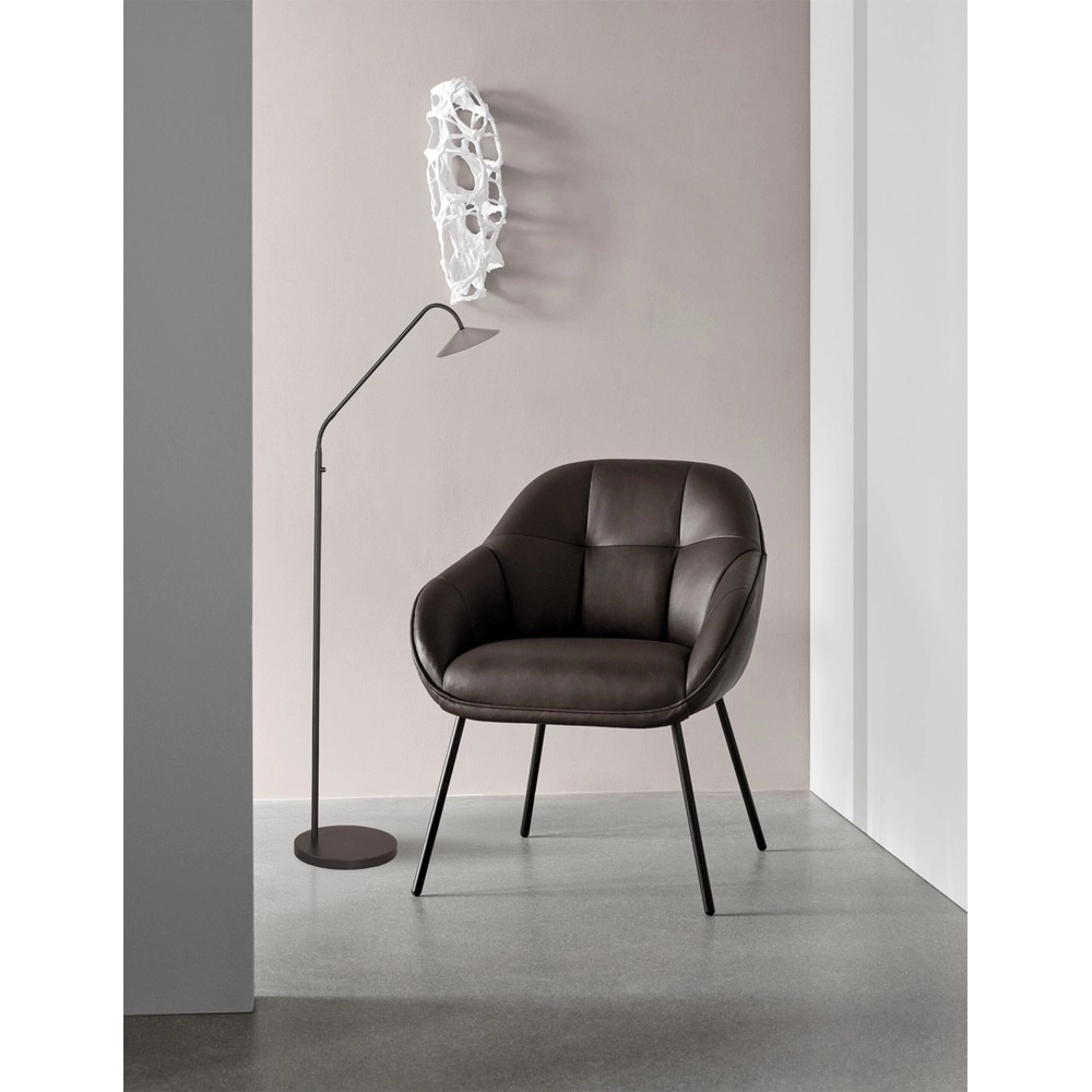 Lampe de lecture au sol Ceppo noir avec du nickel Masterlight 8718121358314
