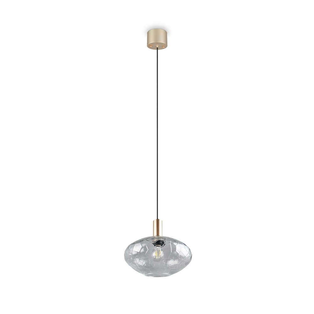 Lampe suspendue Emelie Or avec verre fumé Trio 4017807702538