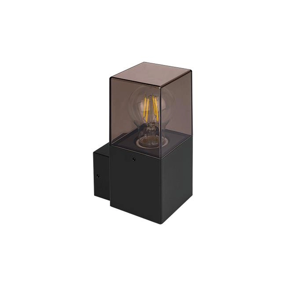 Lampe murale moderne Denver noir avec verre fumé Lyora 5904703019640
