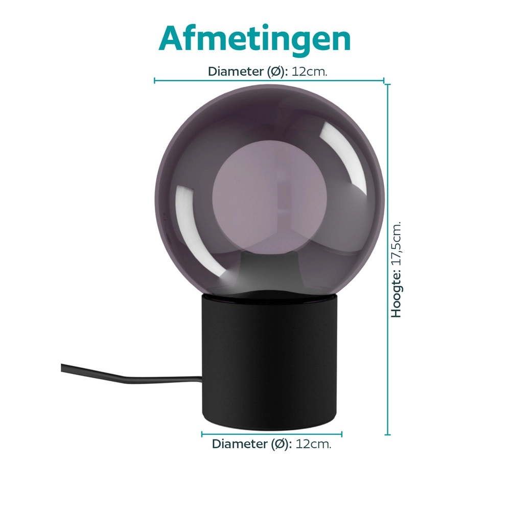 Lampe de table de conception Bravino Noir Eglo 9008606392278