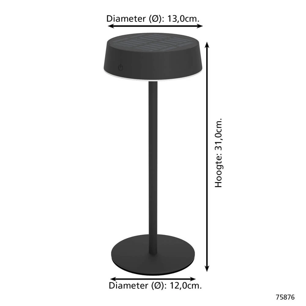 Lampe de table élégante Simeri Noir hybride Eglo 9002759758769