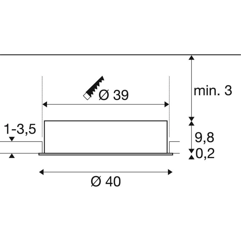 Plafonnier encastré Medo 40 blanc Ø 40cm avec cadre SLV 4024163297684