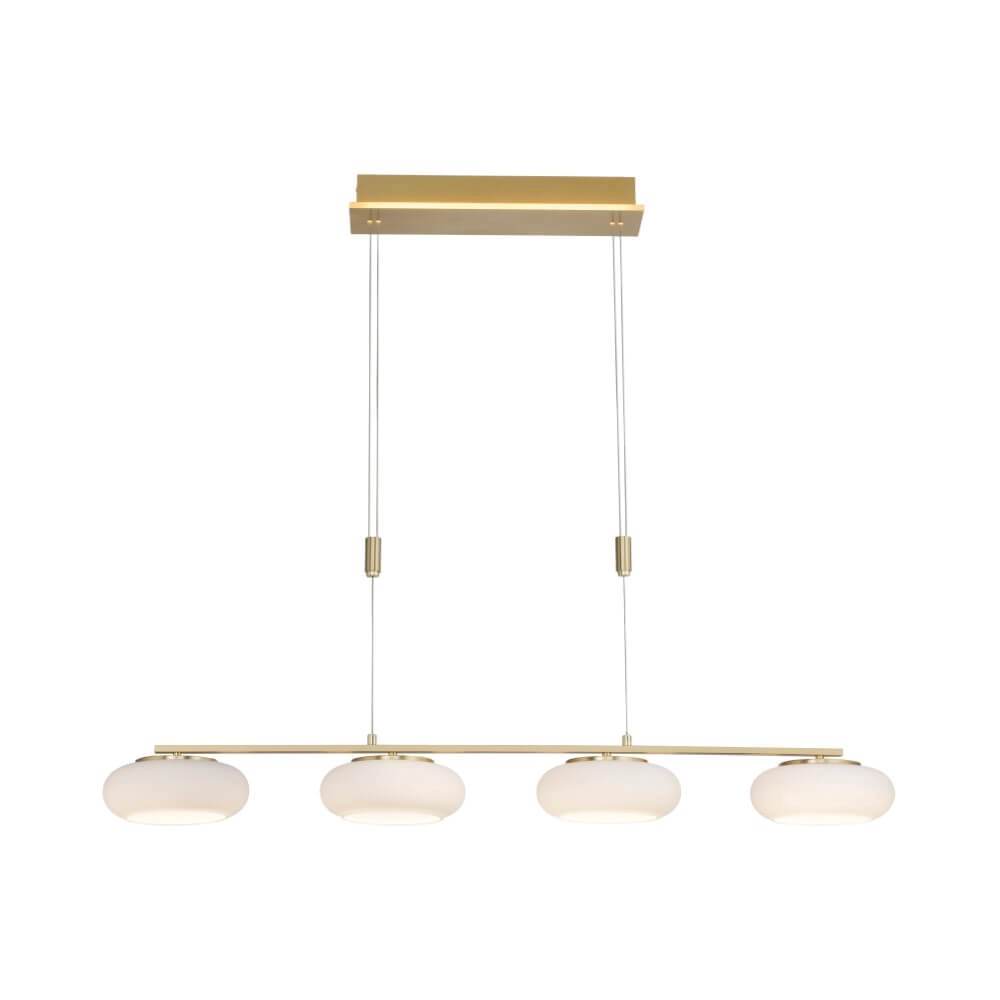 Lampe suspendue 4 lumières Q-Etienne en laiton droit Paul Neuhaus 4012248350478