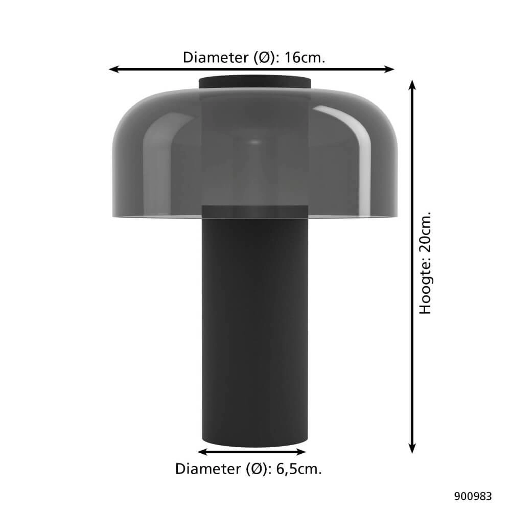 Lampe de table design Ponente noir Eglo 9008606297863