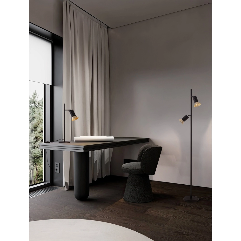 Lampadaire design Luvia noir avec or Lyora 5212017475619