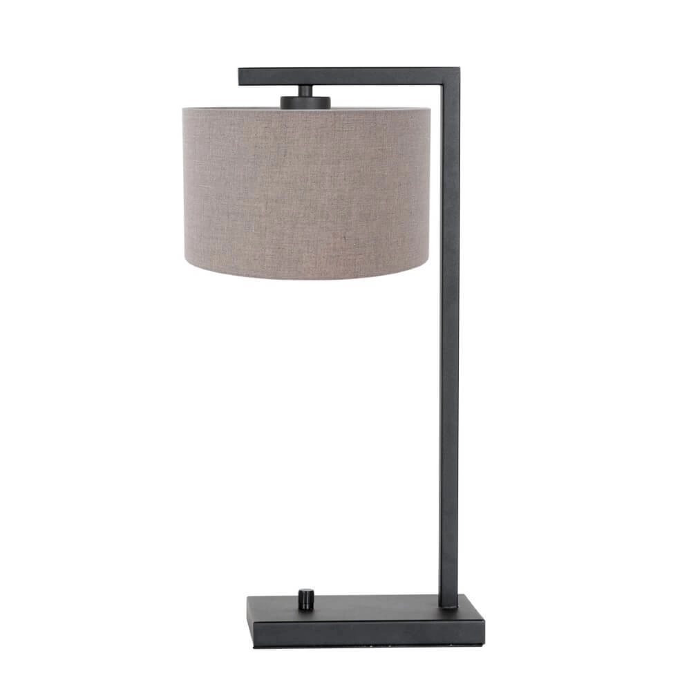 Lampe de table rurale Stanger noir avec taupe Steinhauer 8712746152067