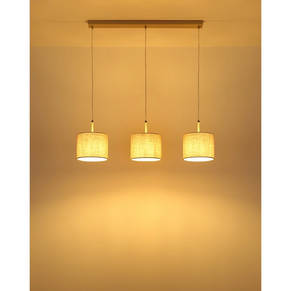 Suspension 3 lumières Deleon brun sable droit Globo 9007371578900