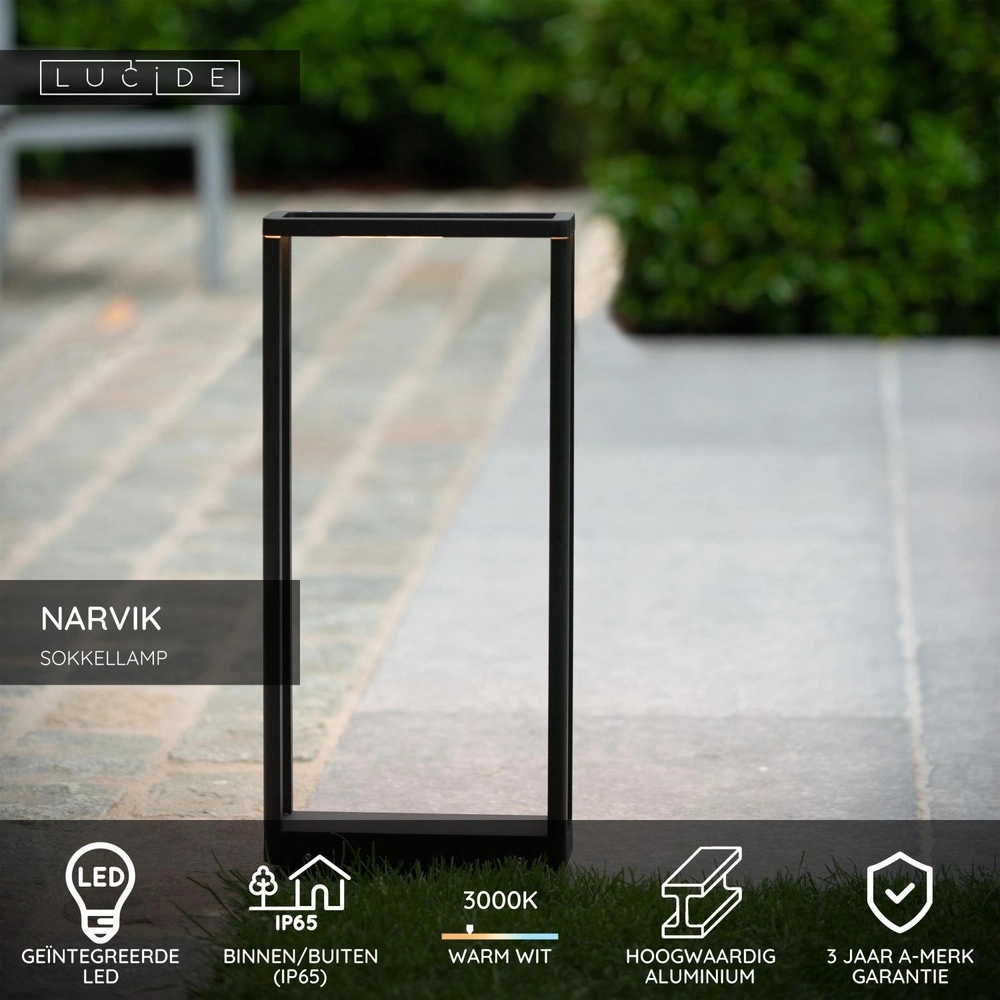 Lampe sur piédestal unique Narvik Noir Lucide 5411212152039