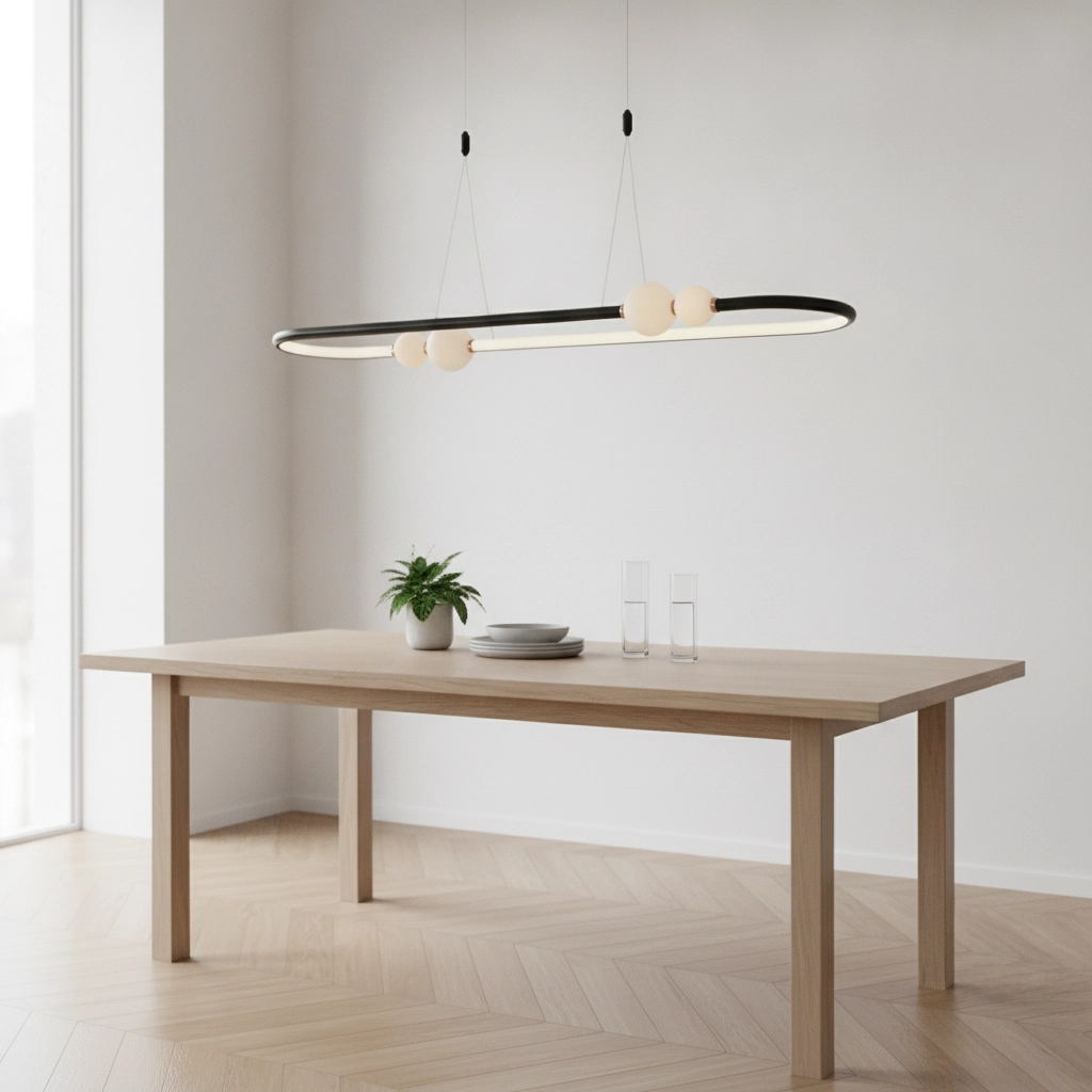 Suspension Celia Ovale noir et blanc