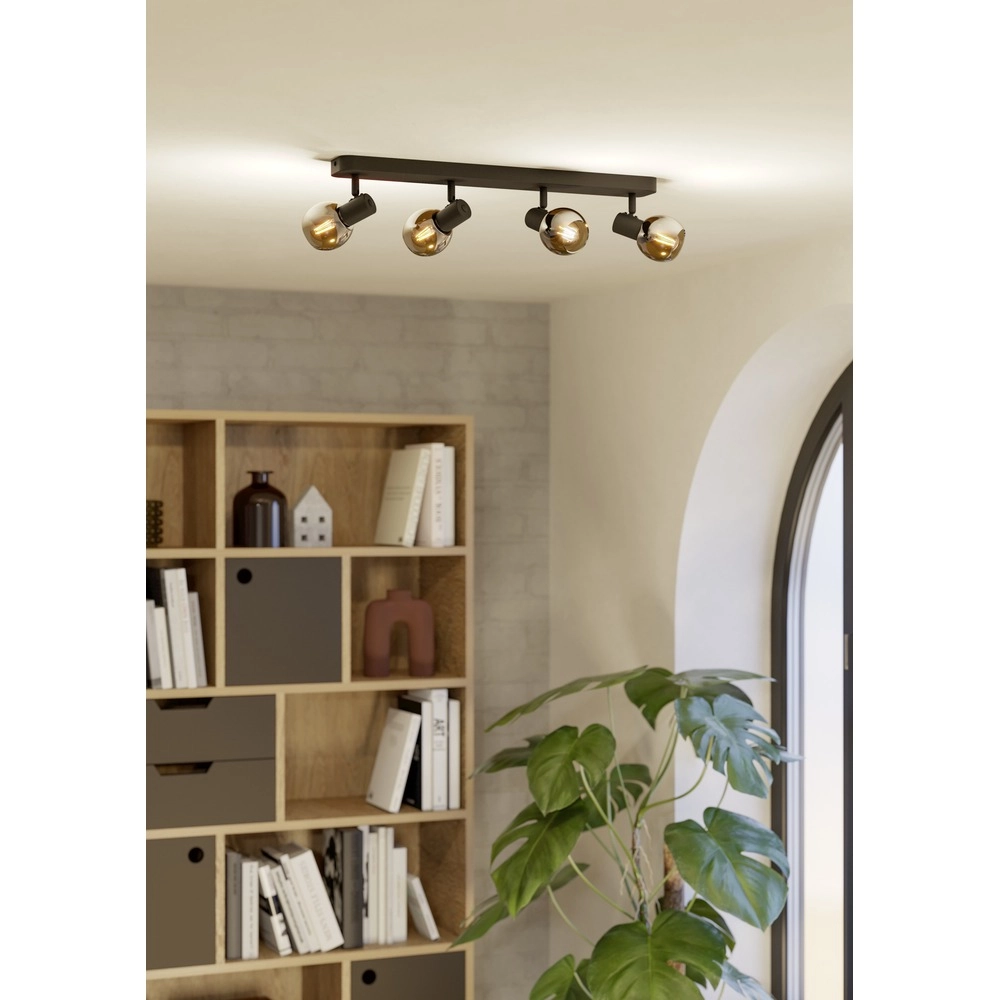 Lampe de plafond Castellazo Noir à 4 lumières Eglo 9008606392117
