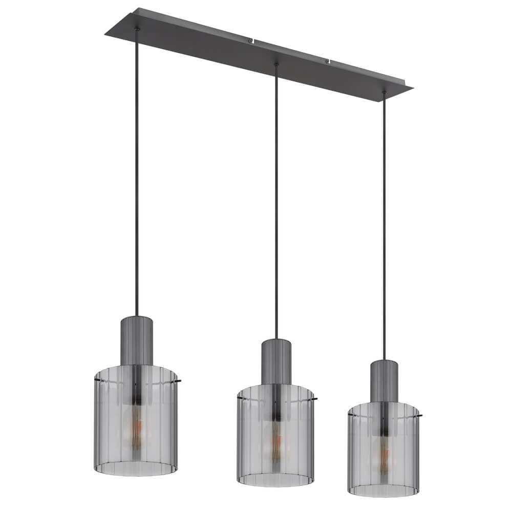 Suspension 3 lumières Tulivar Design Smoke Glass Globo 9007371459650