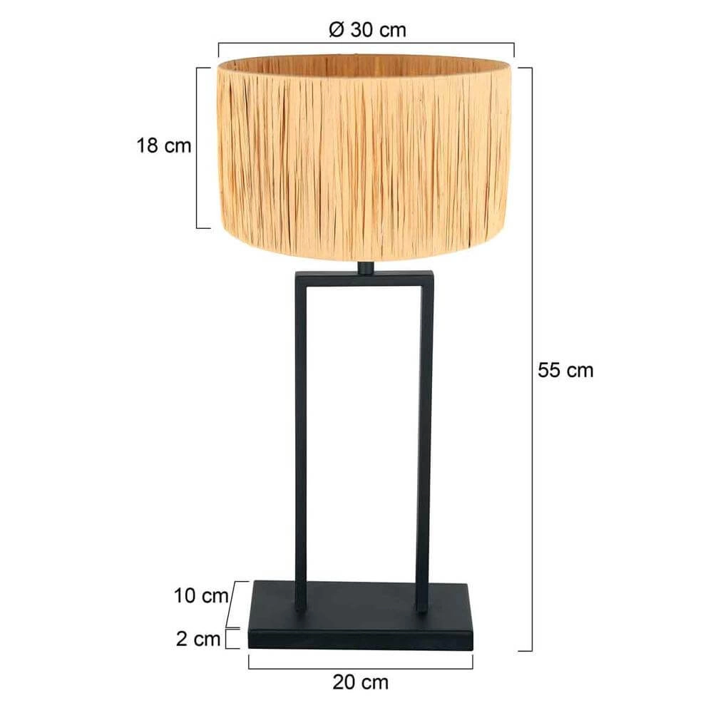 Lampe de table 55cm Stang avec capuche couleur paille Steinhauer 8712746173949