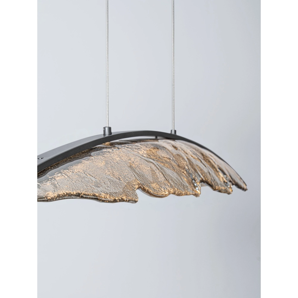 Lampe pendante de conception Amado anthracite avec moka 131,5 cm Lyora 5212063500280