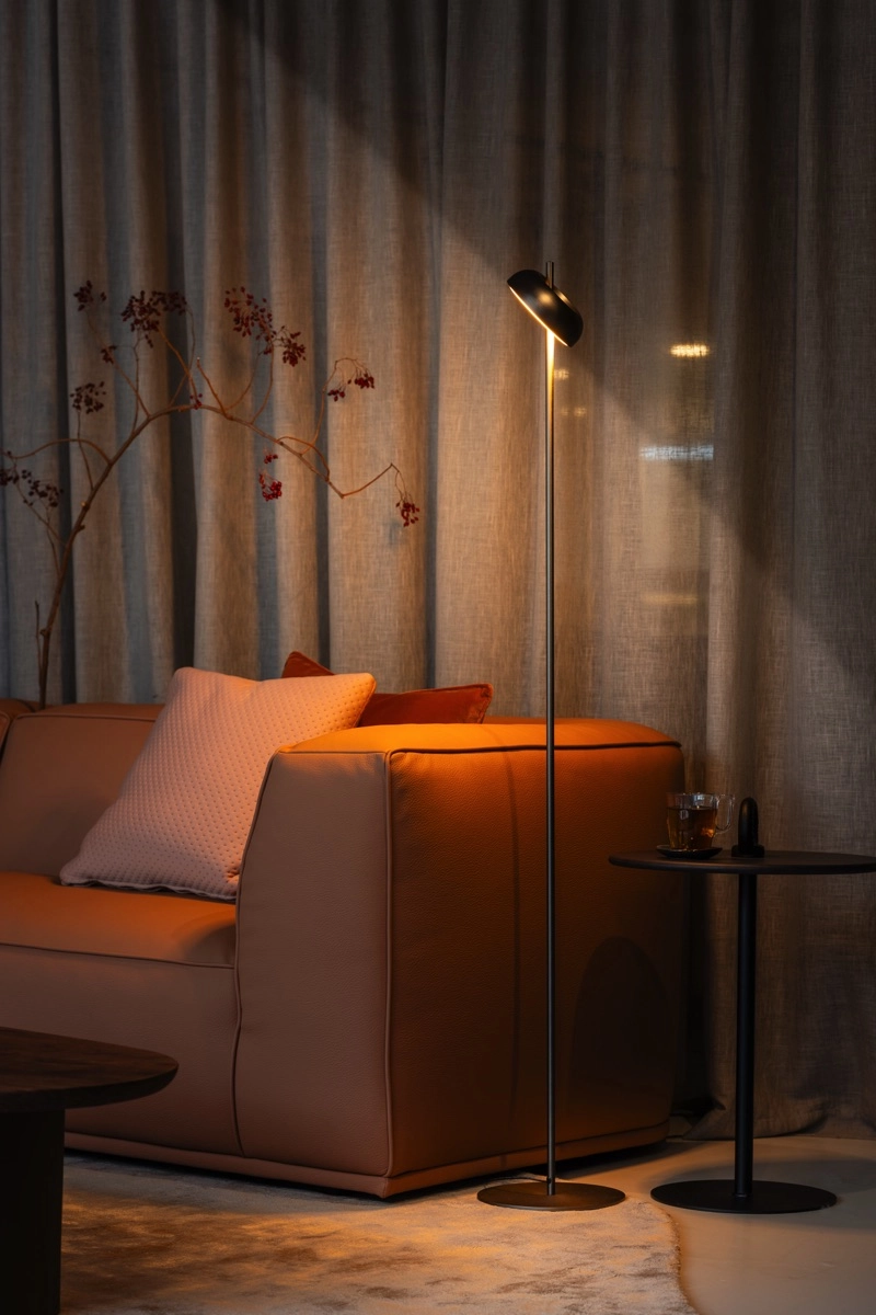 Lampe sur pied à LED Maureen Noir nickel ETH 8720195310891