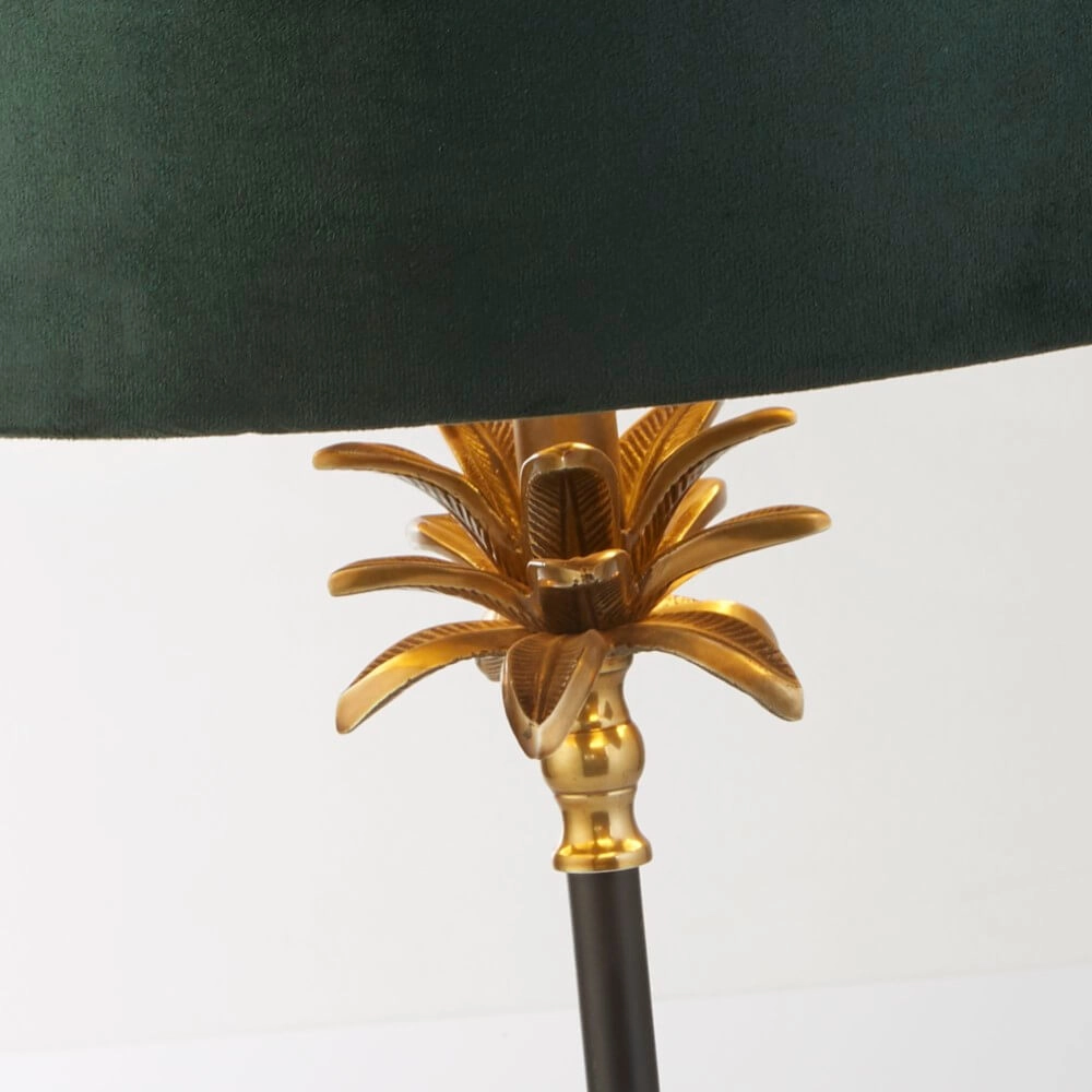 Lampe de table Palm noir avec capuche verte Searchlight 5053423257396