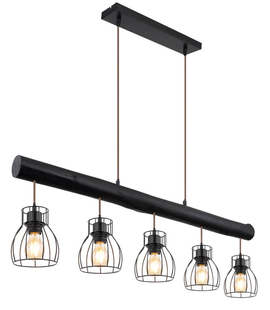 Lampe suspendue Mina noir 5 lumières Lampe suspendue Mina noir 5 lumières