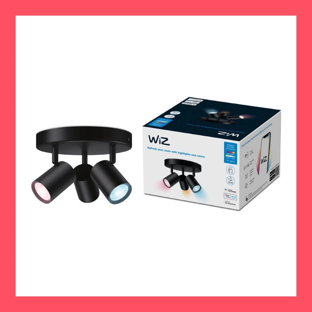 Spot en saillie 3 lumières Imageo intelligent - noir WiZ 8719514554535