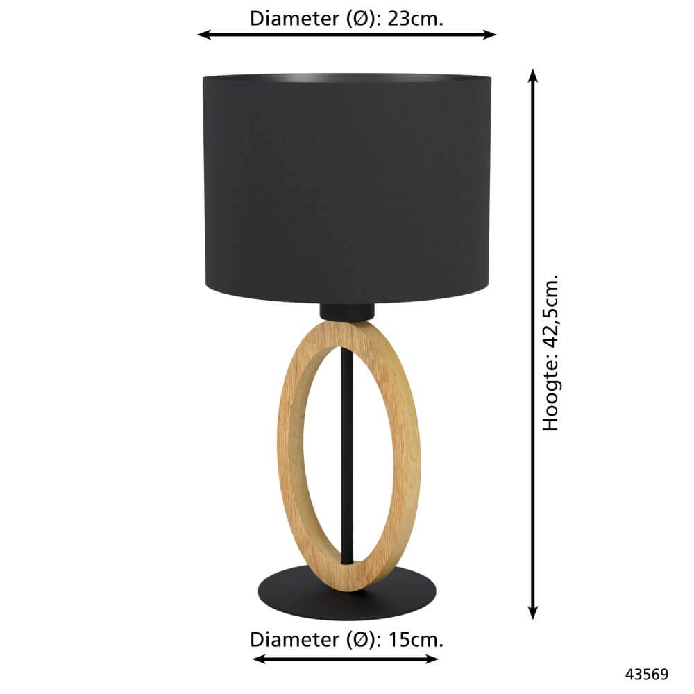 Lampe de table noire Basildon 1 Eglo 9002759435691