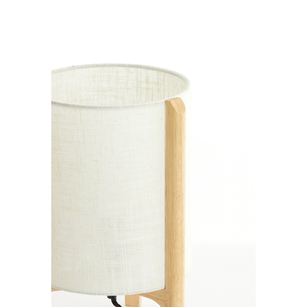 Lampe de table Litto Ø 22cm - aspect bois avec lin naturel Light & Living 8717807792688