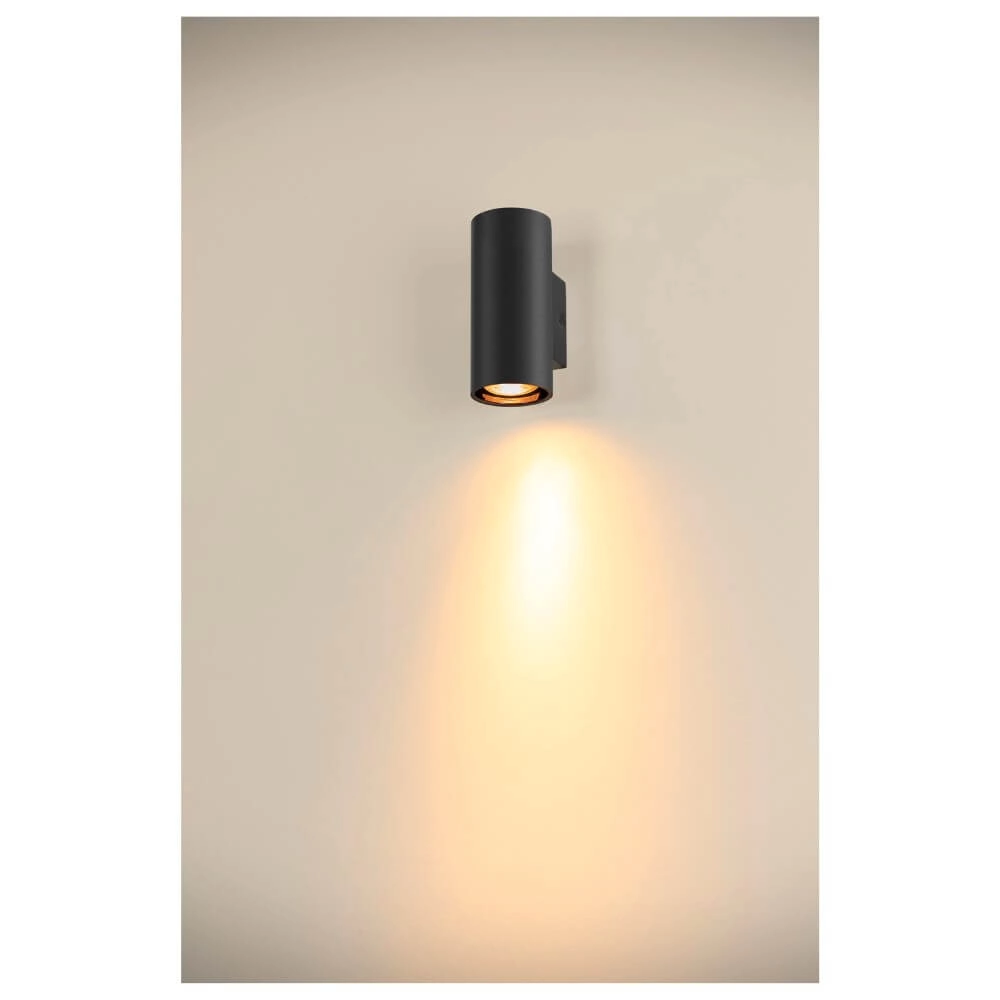 Spot mural noir Asto Tube vers le bas - 1x GU10 SLV 4024163265997