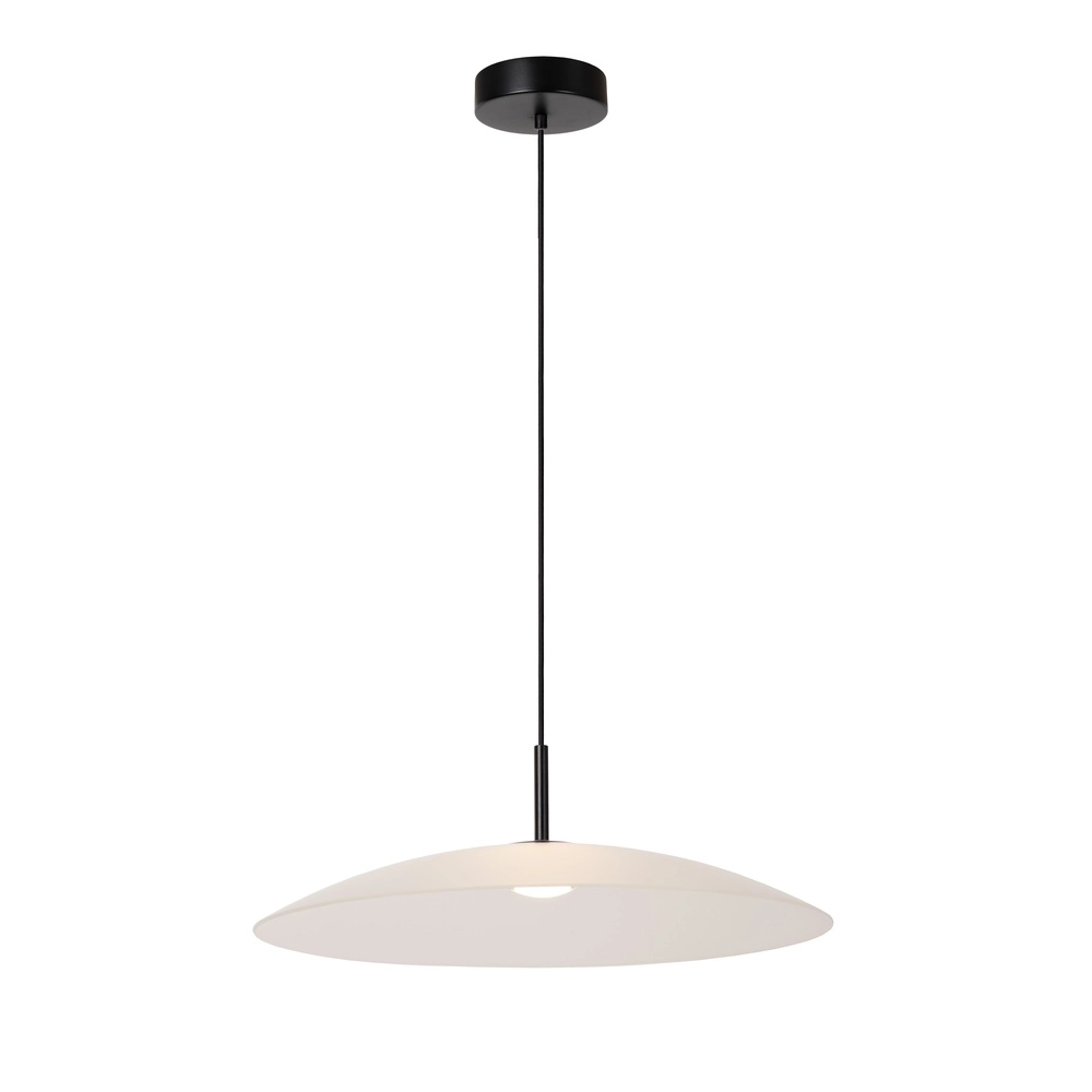 Lampe suspendue élégante Menga Ø verre blanc de 60 cm