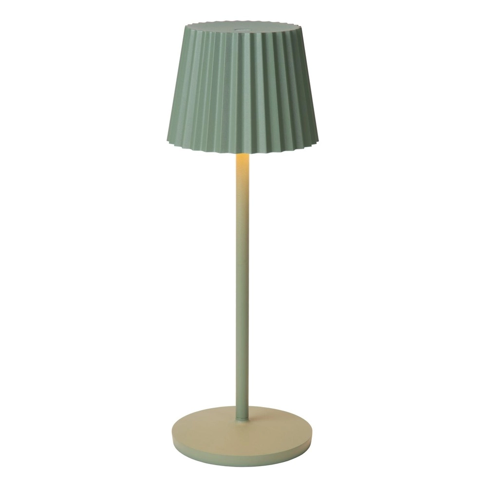 Lampe de table rechargeable Justine Vert avec station de recharge Lucide 5411212272225