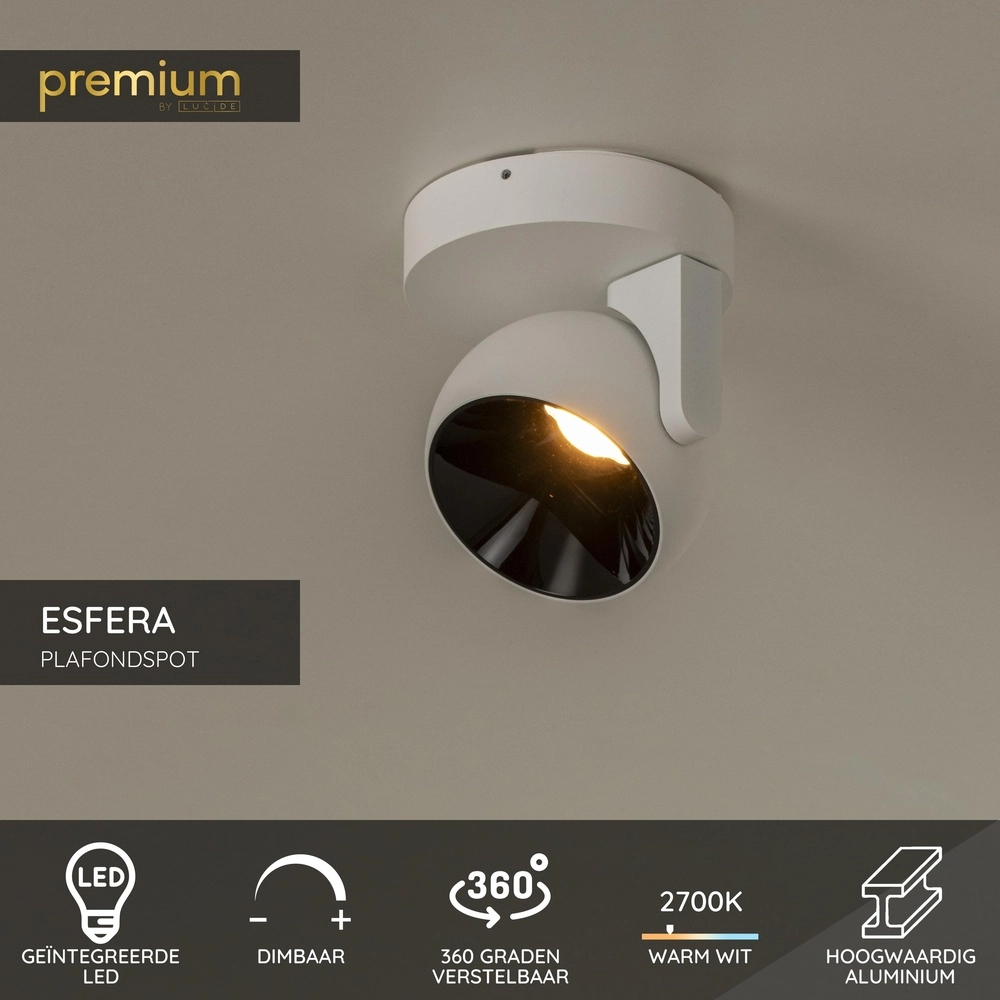 Lampe murale de conception Esfera Blanc Premium by Lucide 5411212234384