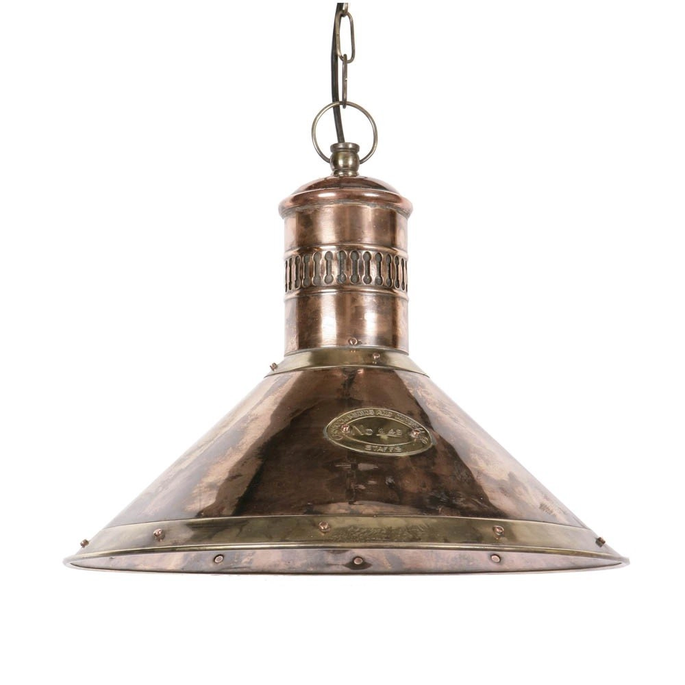 Lampe suspendue rurale Deck cuivre antique (ant)