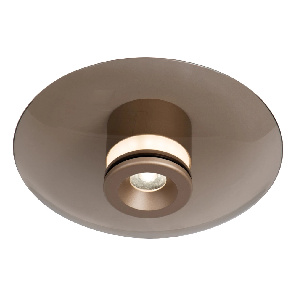 Lumière LED de plafond Santiago Ø 23cm - champagne avec verre ambré