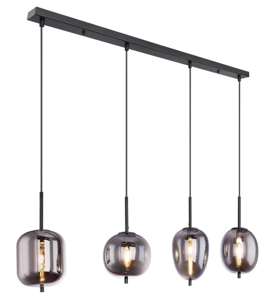 Lampe suspendue Blacky noir 4 lumières Lampe suspendue Blacky noir 4 lumières